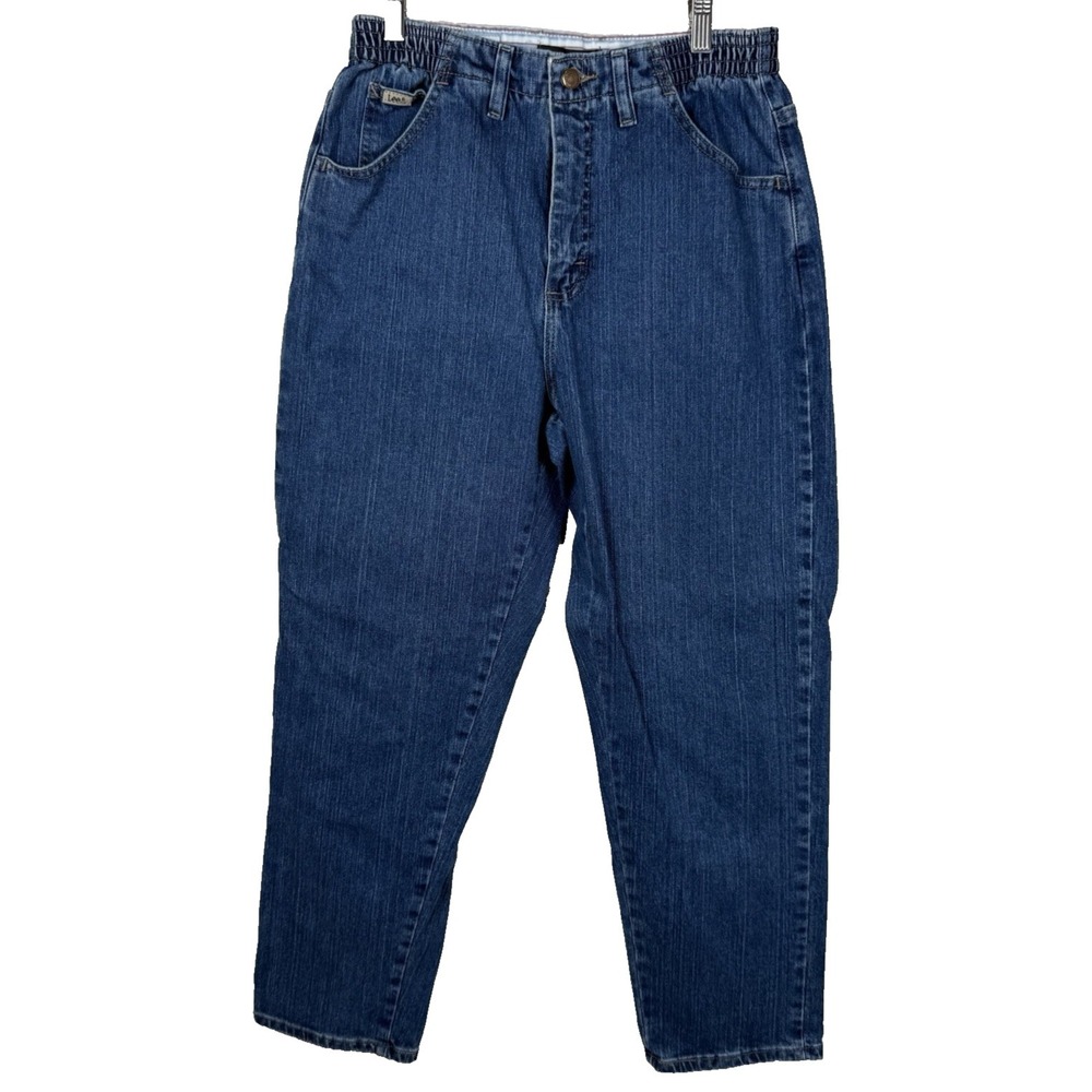 Vintage‎ Lee Relaxed Fit Side Elastic Tapered Leg Jeans - Medium Wash - 8 Petite